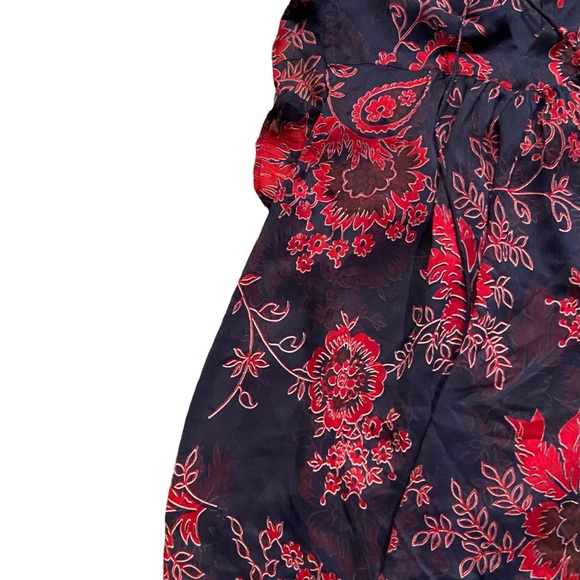 Lucky brand flowy chiffon sheer floral boho blouse size S - Picture 8 of 10